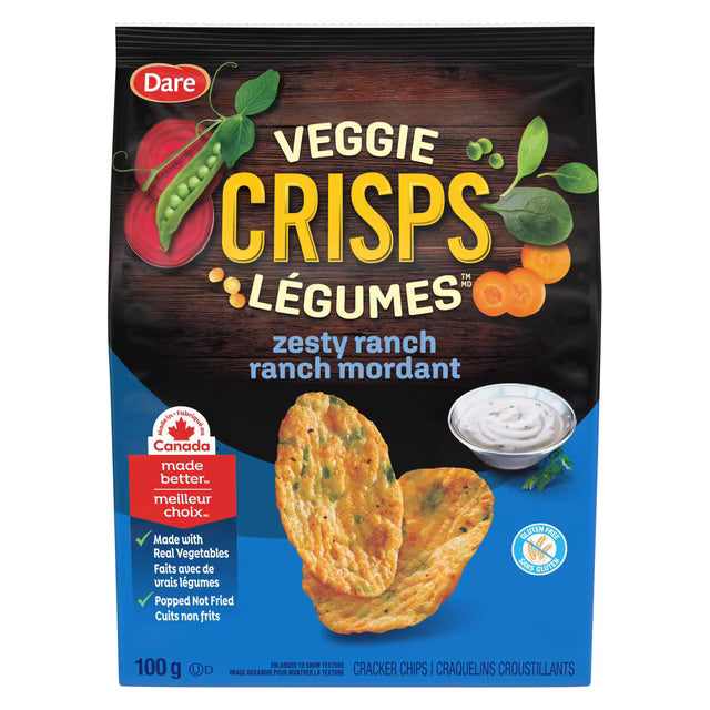Dare Veggie Crisps Zesty Ranch Crackers 100 g. / 3.5 oz.