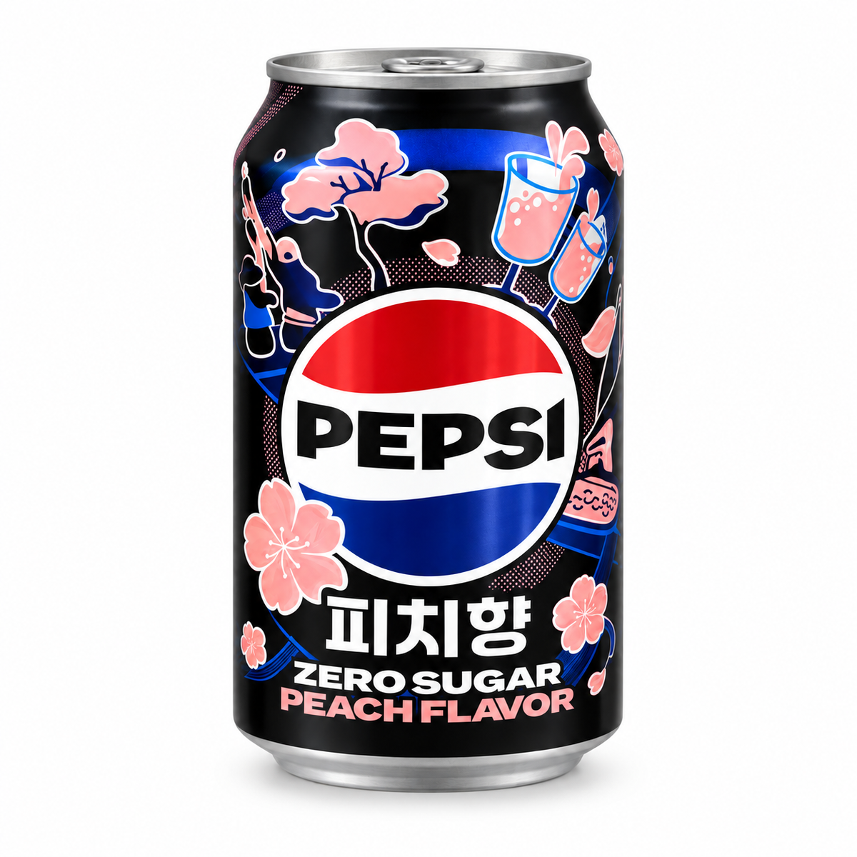 Pepsi Peach Zero Sugar Soda 355 ml. / 12 fl oz