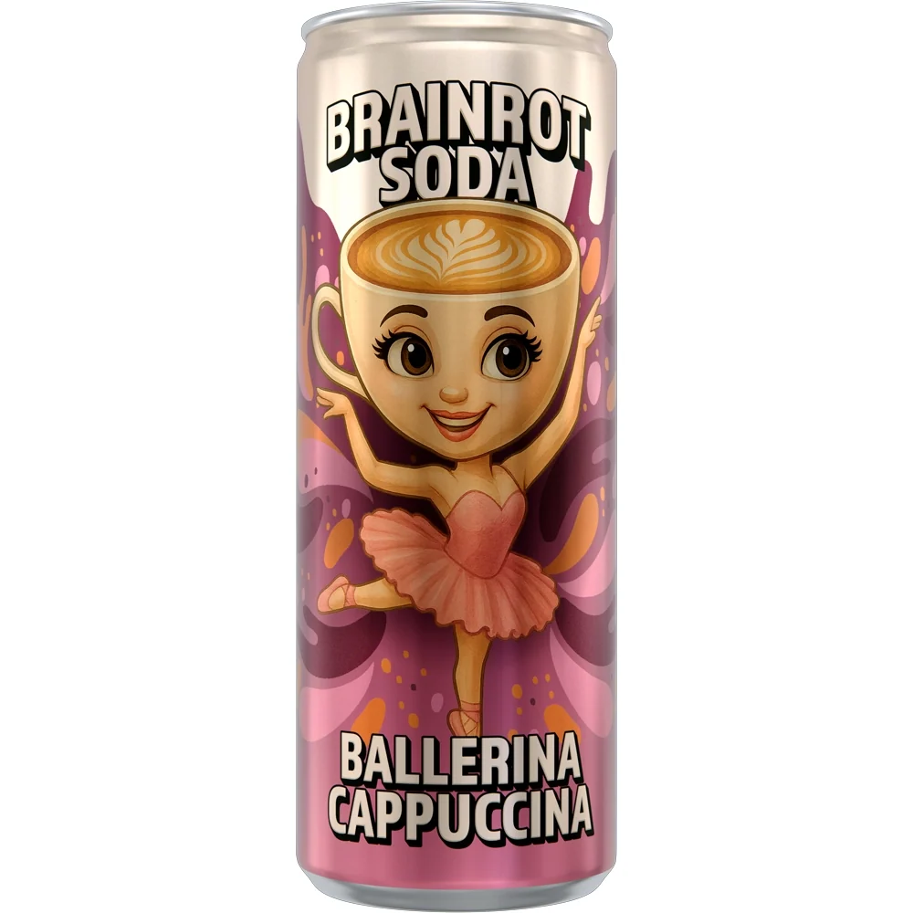 Brainrot Soda Ballerina Cappuccina - Peach Passionfruit 250 ml. / 8.45 fl.oz.