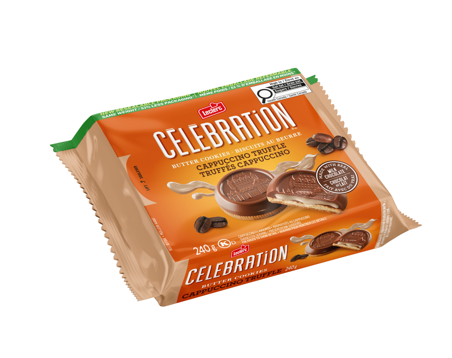 Leclerc Celebration Cappuccino Truffle Butter Cookies 240 g. / 8.47 oz.