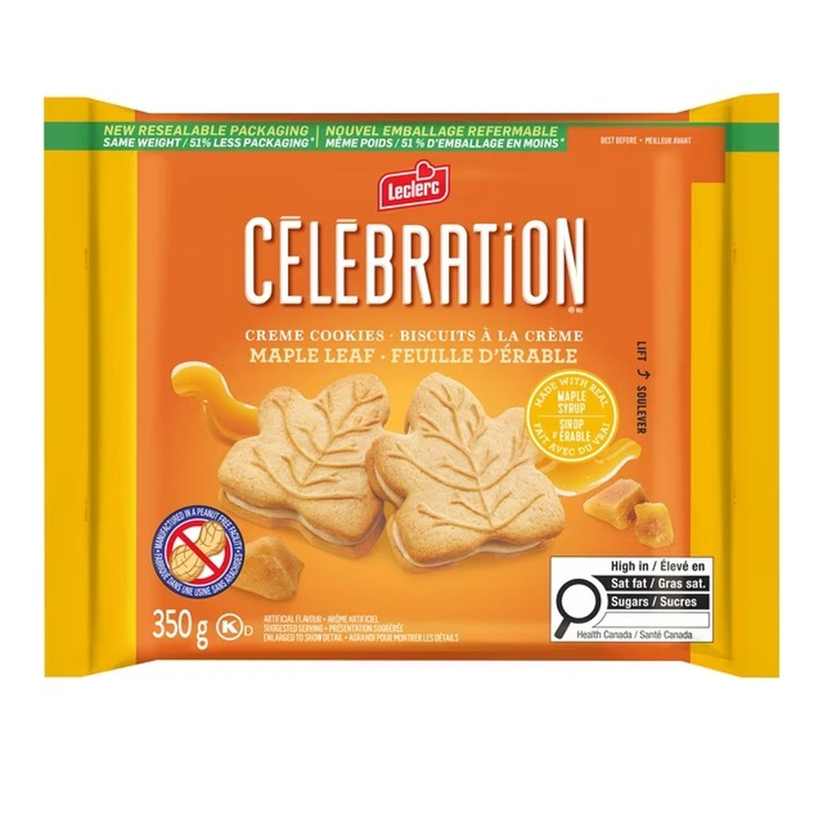 Leclerc Celebration Maple Leaf Cream Cookies 350 g. / 12.3 oz.
