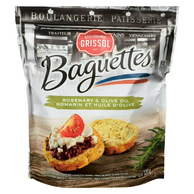 Boulangerie Grissol Baguettes Rosemary & Olive Oil Crackers 120 g. / 4.2 oz.