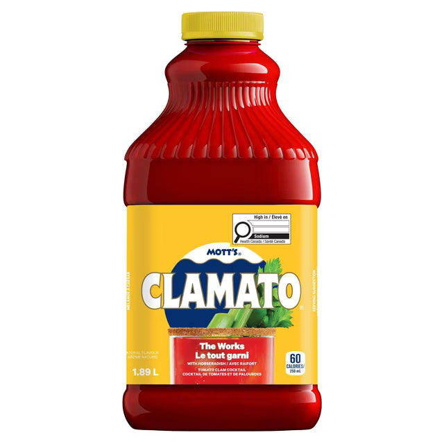 Mott's Clamato The Works Tomato Juice 1.89 L / 63.9 fl.oz.