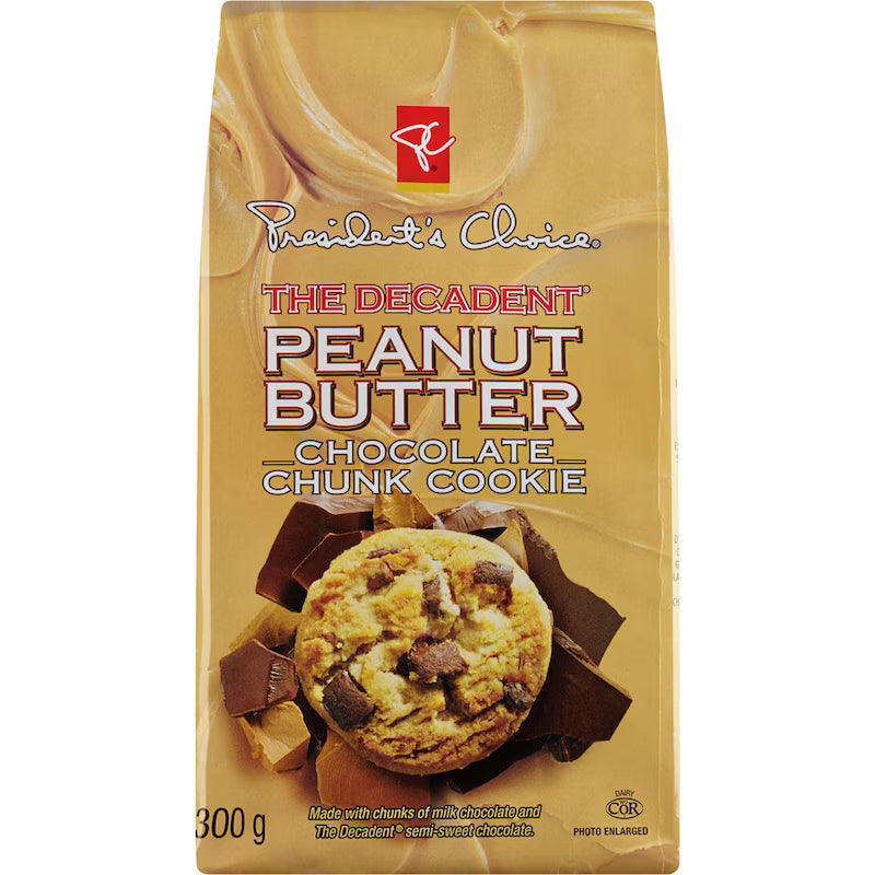 President's Choice The Decadent Peanut Butter Chunk Cookies 300 g. / 10.6 oz.