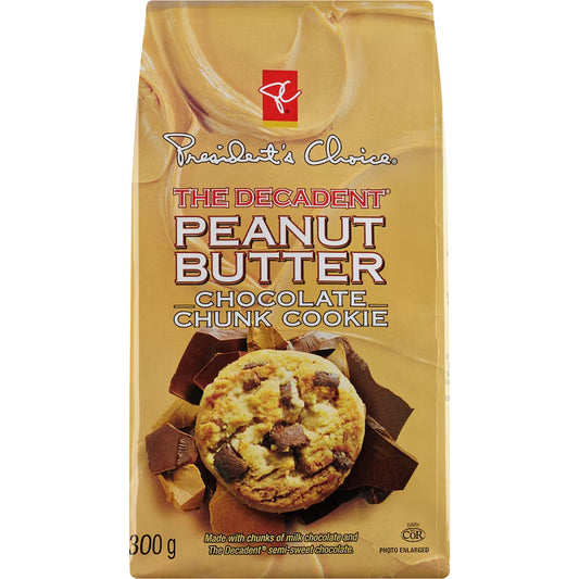 President's Choice The Decadent Peanut Butter Chunk Cookies 300 g. / 10.6 oz.