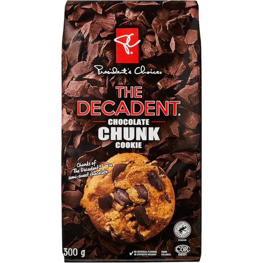 President's Choice The Decadent Chocolate Chunks Cookies 300 g. / 10.6 oz.