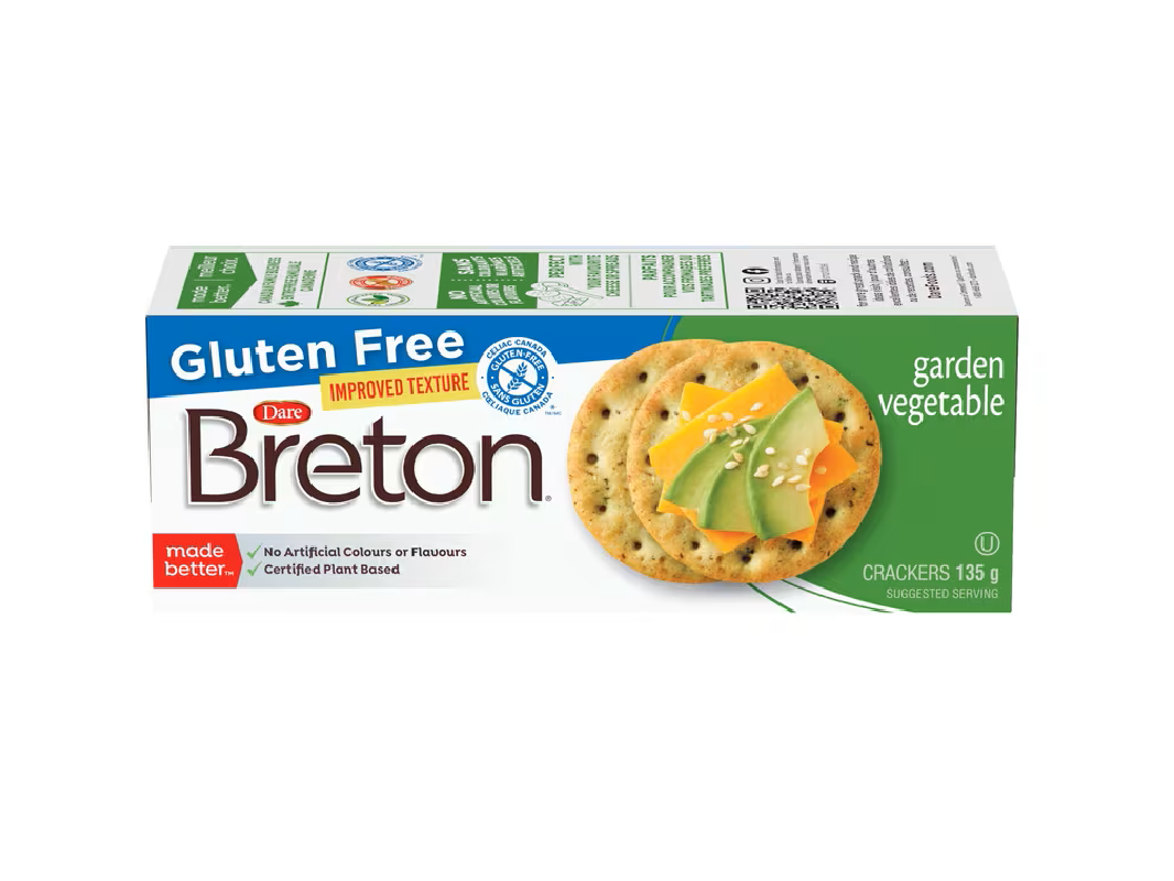 Dare Breton Gluten Free Garden Vegetable Crackers 135 g. / 4.8 oz.