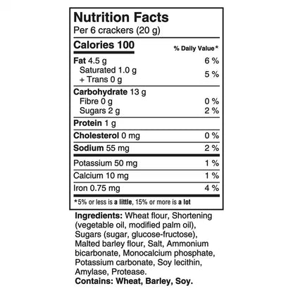 Christie Ritz Low Sodium Crackers 180 g. / 6.35 oz.