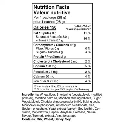 Christie Mini Ritz Sandwiches Cheese Crackers - 6 Snak Packs 180 g. / 6.35 oz.