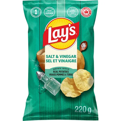 Lay's Salt & Vinegar Flavored Potato Chips 220 g. / 7.76 oz.