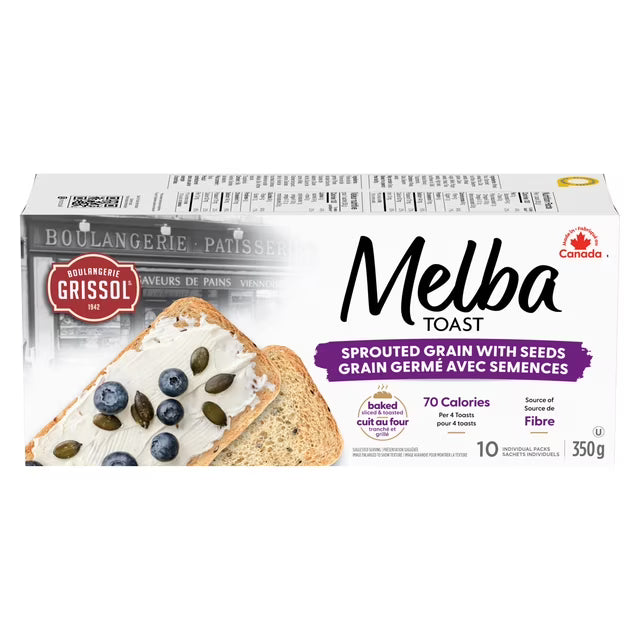 Boulangerie Grissol Melba Toast Sprouted Grain with Seeds 350 g. / 12.3 oz.