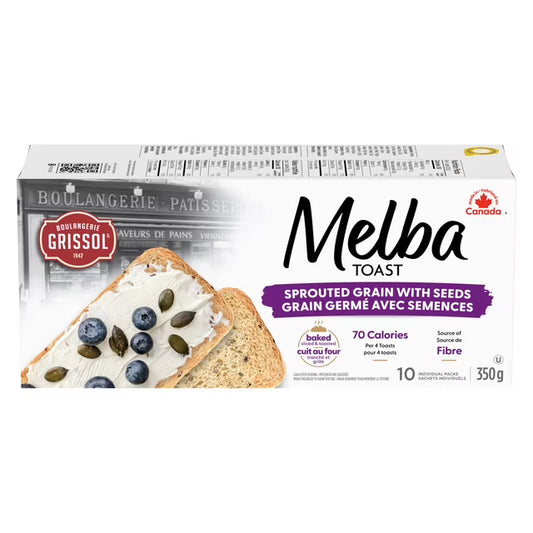 Boulangerie Grissol Melba Toast Sprouted Grain with Seeds 350 g. / 12.3 oz.