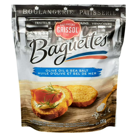 Boulangerie Grissol Baguettes Olive Oil & Sea Salt Crackers 120 g. / 4.2 oz.