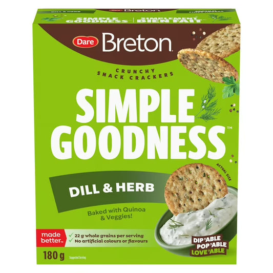 Dare Breton Simple Goodness Dill & Herb Crackers 180 g. / 6.3 oz.