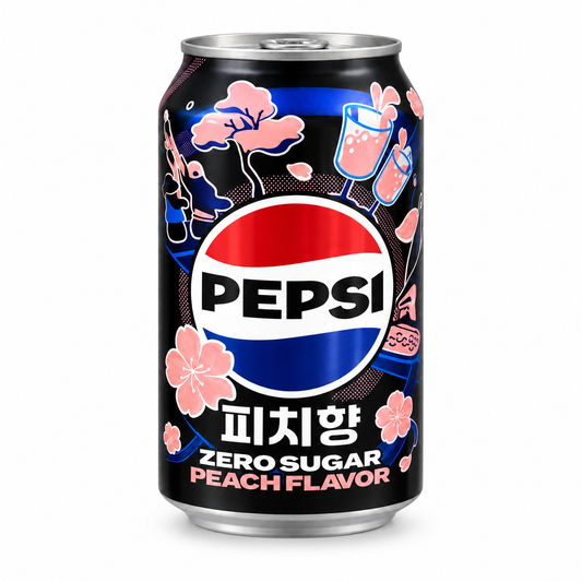 Pepsi Peach Zero Sugar Soda 355 ml. / 12 fl oz