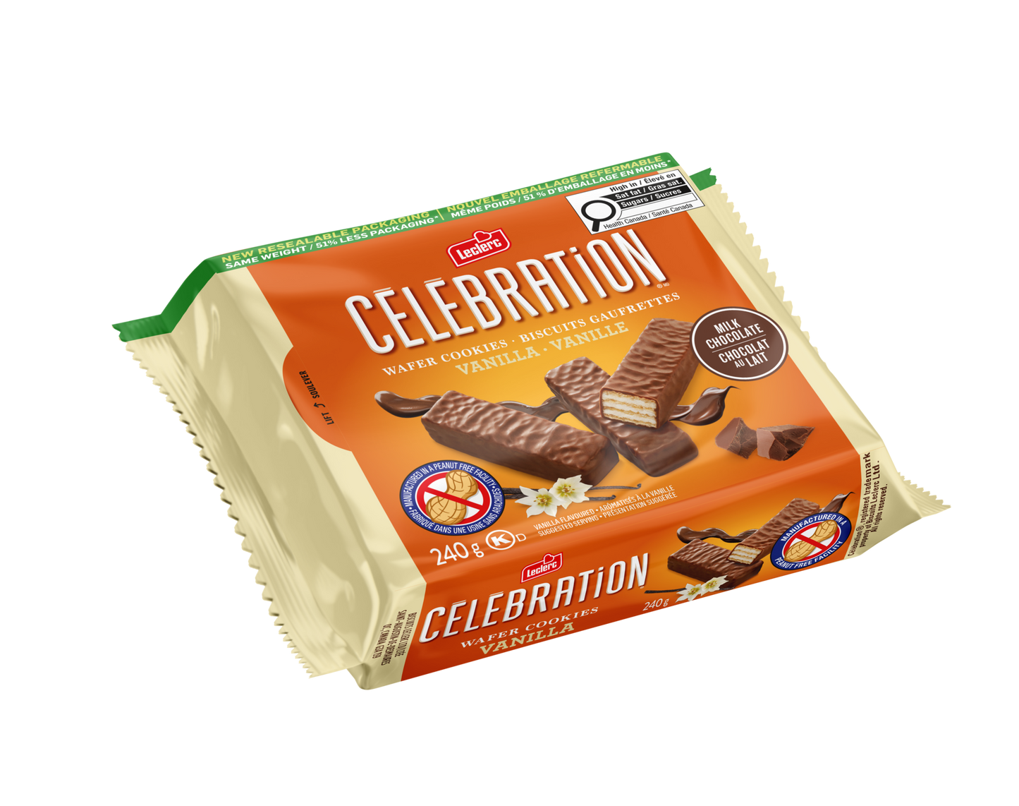 Leclerc Celebration Chocolate Vanilla Wafer Cookies 240 g. / 8.47 oz.