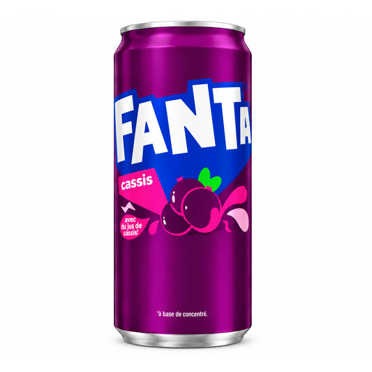 Fanta Cassis Blackcurrant Flavored Soft Drink 330 ml / 11.15 fl oz