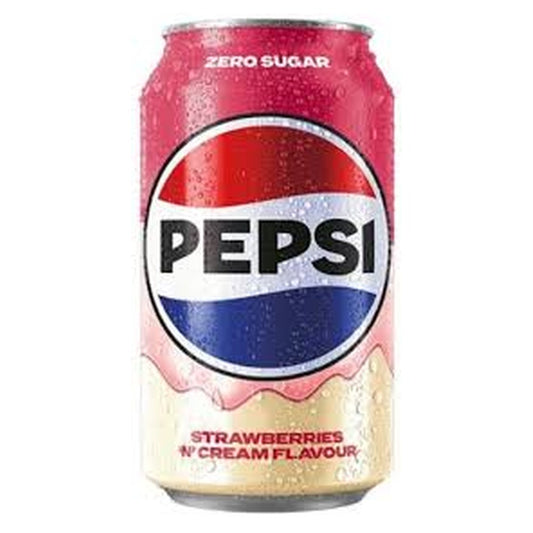 Pepsi Strawberries 'N' Cream Zero Sugar Soft Drink 330 ml. / 11.16 fl.oz.