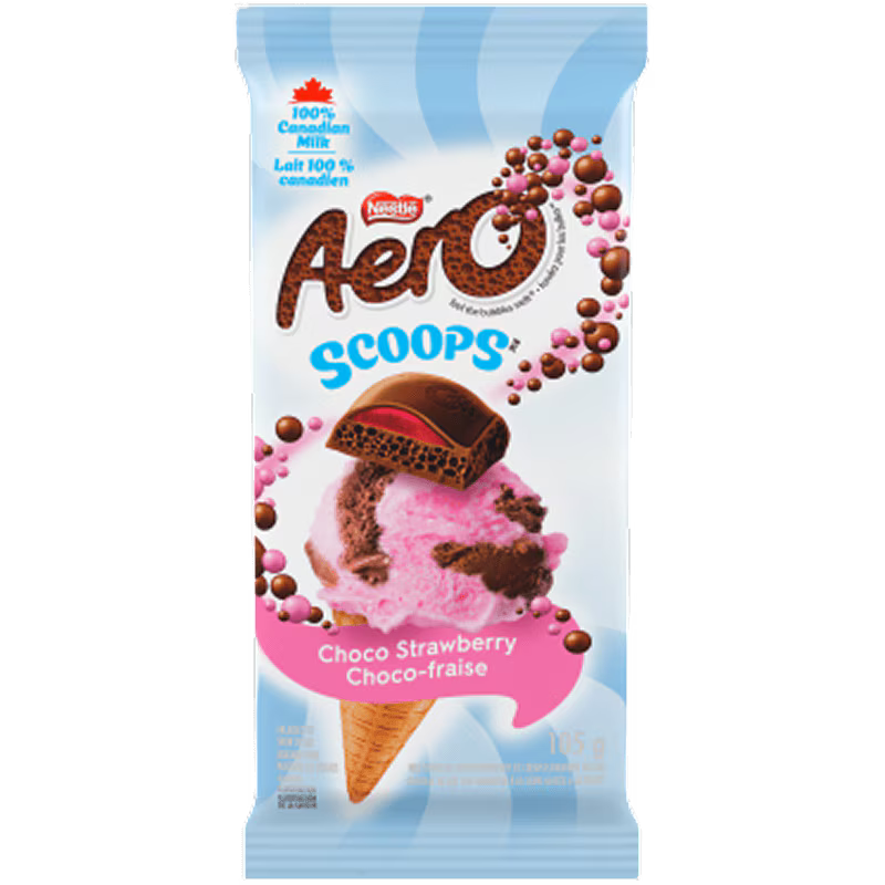 Nestle Aero Scoops Choco Strawberry Chocolate Bar 105 g. /  3.7 oz.