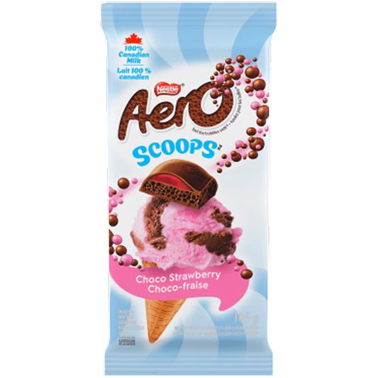 Nestle Aero Scoops Choco Strawberry Chocolate Bar 105 g. /  3.7 oz.