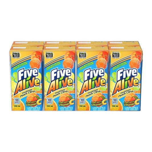 Five Alive Passionate Peach Fruit Juice Lunchbox Cartons 200 ml. / 6.8 fl.oz.