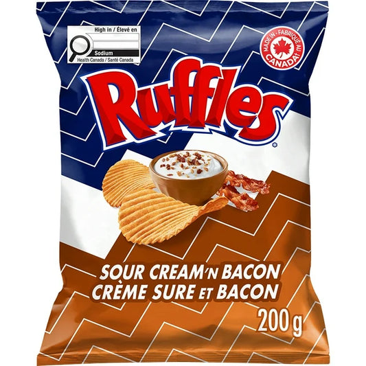 Ruffles Sour Cream & Bacon Potato Chips 200 g. / 7.05 oz.