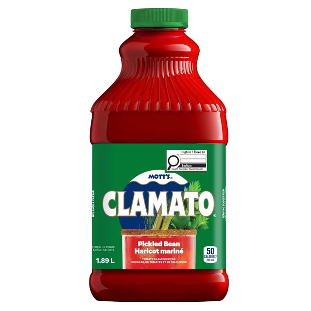 Mott's Clamato Pickled Bean Tomato Juice 1.89 L / 63.9 fl.oz.