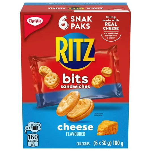 Christie Mini Ritz Sandwiches Cheese Crackers - 6 Snak Packs 180 g. / 6.35 oz.