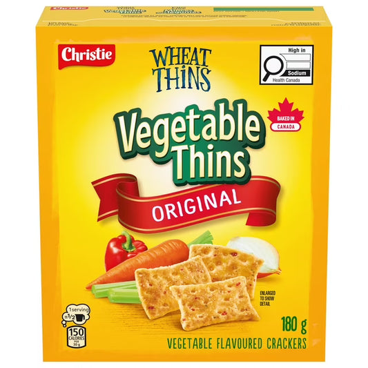 Christie Wheat Thins Vegetable Thins Original Crackers 180 g. / 6.3 oz.