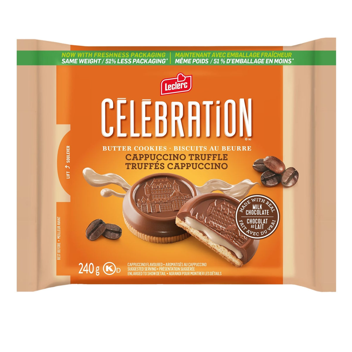 Leclerc Celebration Cappuccino Truffle Butter Cookies 240 g. / 8.47 oz.