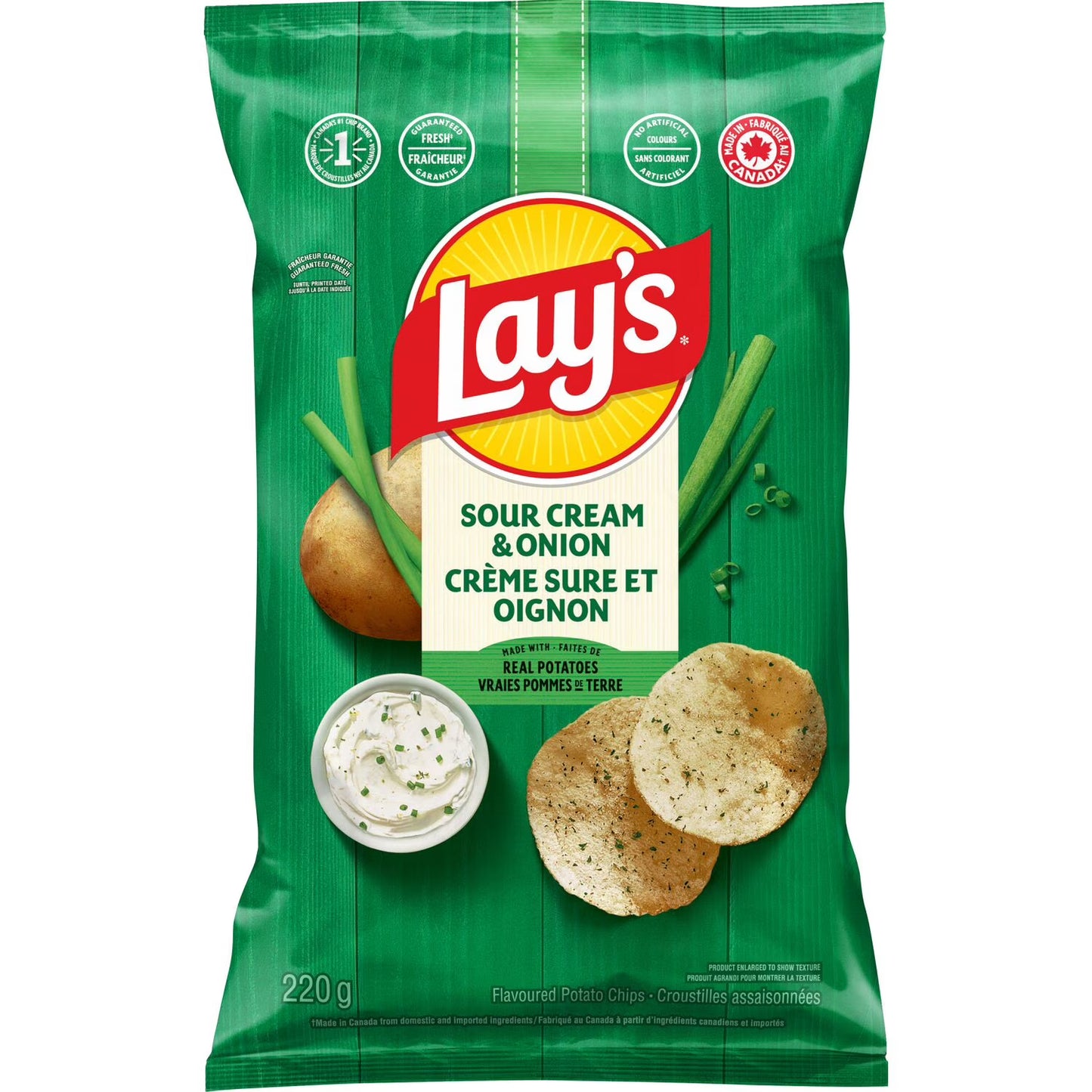 Lay's Sour Cream & Onion Flavored Potato Chips 220 g. / 7.76 oz.