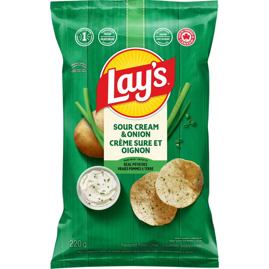 Lay's Sour Cream & Onion Flavored Potato Chips 220 g. / 7.76 oz.