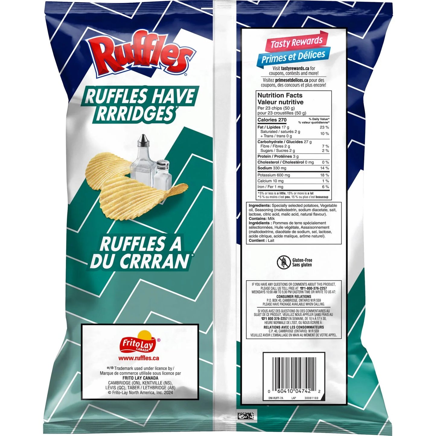 Ruffles Salt & Vinegar Potato Chips 200 g. / 7.05 oz.