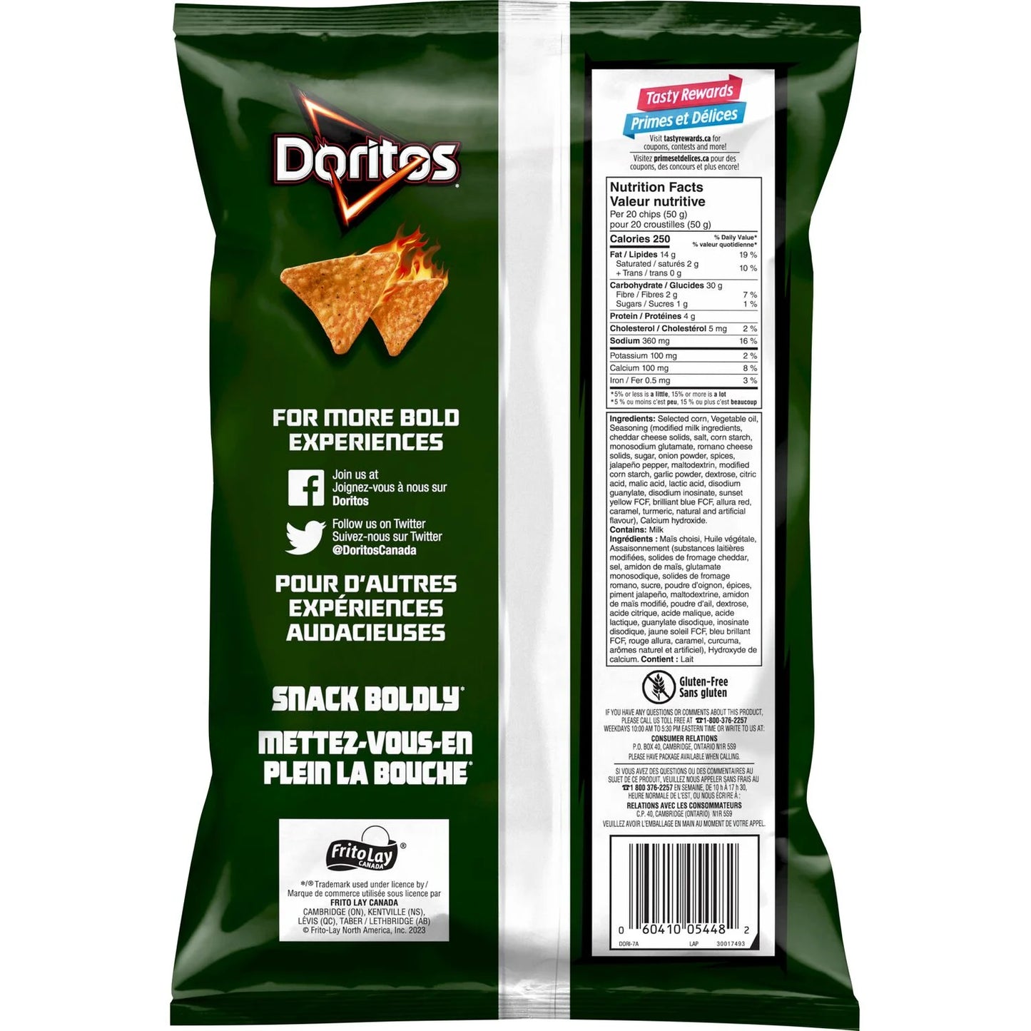 Doritos Jalapeño & Cheddar Tortilla Chips 235 g. / 8.28 oz.