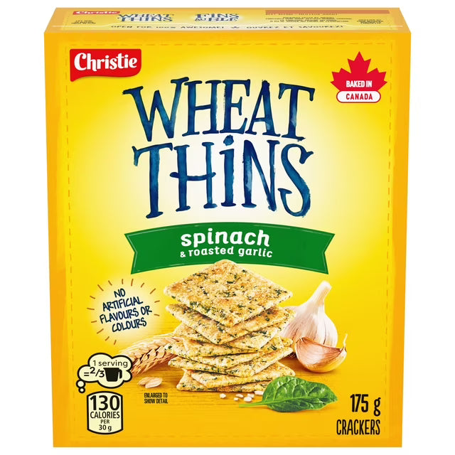 Christie Wheat Thins Spinach & Roasted Garlic Crackers 175 g. / 6.1 oz.