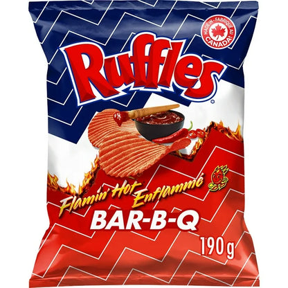 Ruffles Flamin' Hot BBQ Potato Chips 190 g. / 6.7 oz.