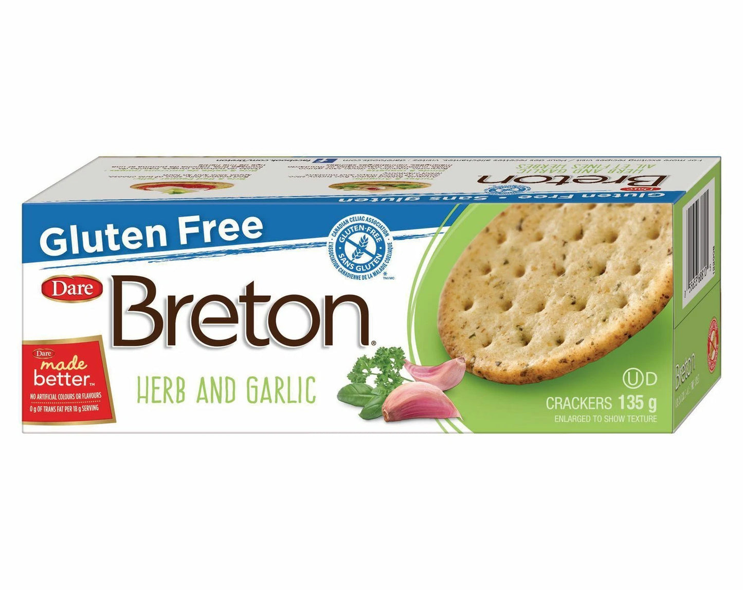 Dare Breton Gluten Free Herb & Garlic Crackers 135 g. / 4.8 oz.